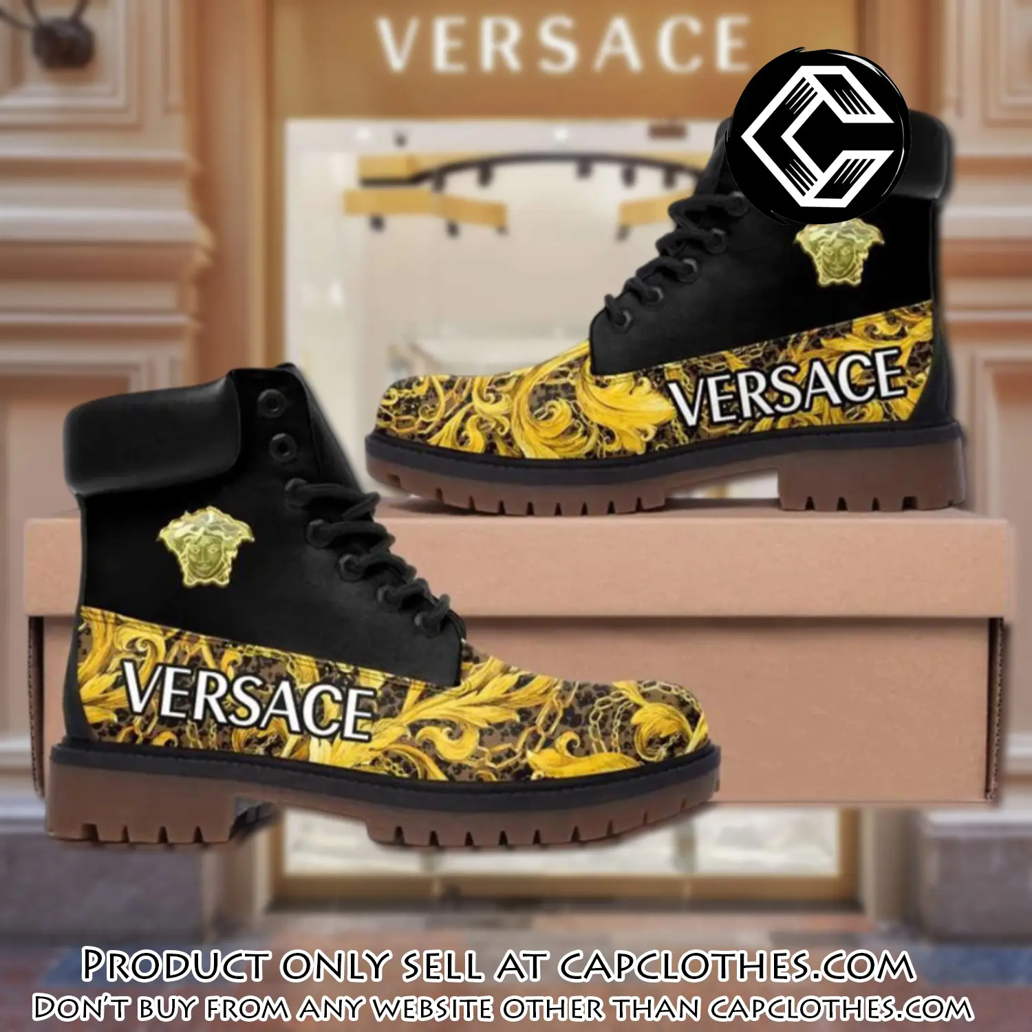 Versace medusa golden luxury brand boots premium gifts for men women cc4453169